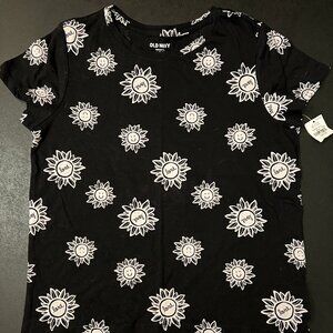 Old Navy, kids softest tee, black with white suns, L 10/12, NWT